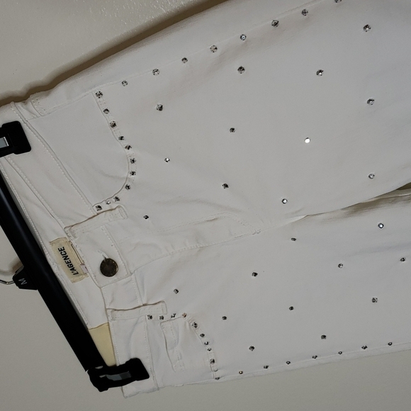 NEW L'AGENCE Margot Hi Rise Skinny Jeans Crystals Rhinestones Ankle Luxury Chic - Picture 11 of 14